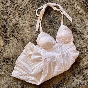 Alyn Paige Lace Halter Mini Dress